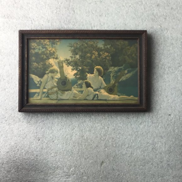 Antique & lovely Maxfield Parrish framed print - The Lute Players - Picture 7 of 10